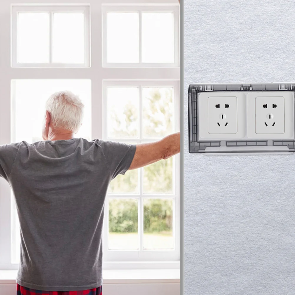 

3Pcs Double 86 Type Waterproof Switch Cover Thickened Adhesive Splash Guard Bathroom Electrical Outlet Protector