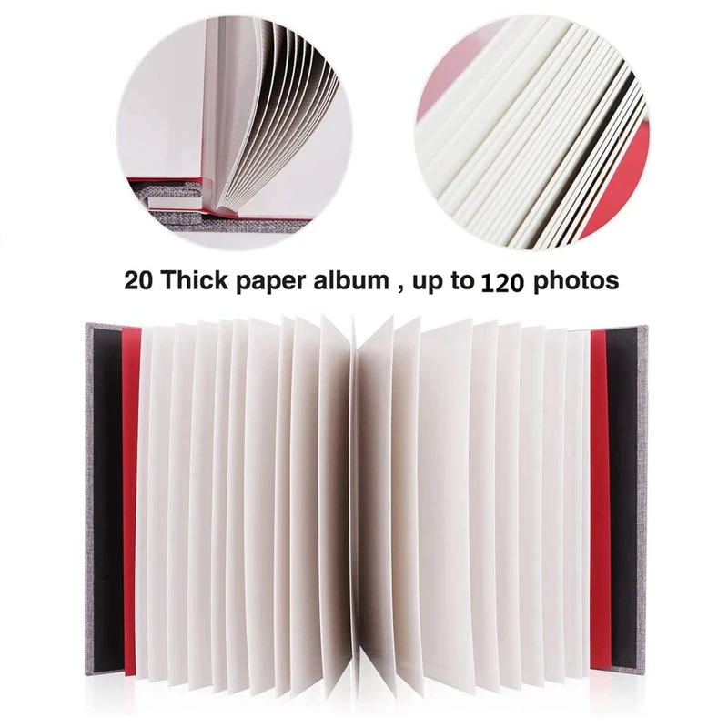 2X Photo Album Scrapbook Linen DIY Memory Book Thick Pages With Protective Film Save Images Permanently,Best Gift Choice