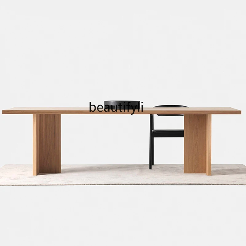 

Minimalist all-solid wood desk, home log workbench, living room, rectangular study table designer, desk
