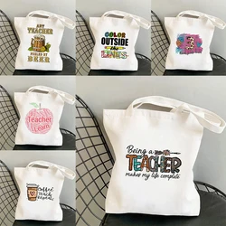 Tote Shoulder Lady Bag Women Shopper bag Definition Teacher Printed Kawaii Bag Harajuku Shopping Canvas Shopper Bag girl handbag