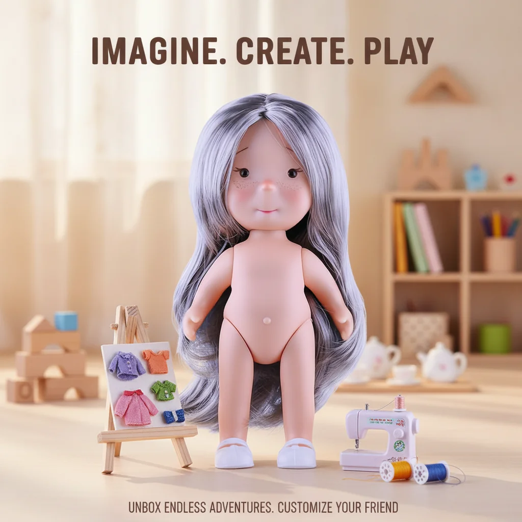 14cm Mia Doll Set - Spanish Sweet Potato BJD Doll Cute Girl Toy with Solid Body Cross-border Collectible