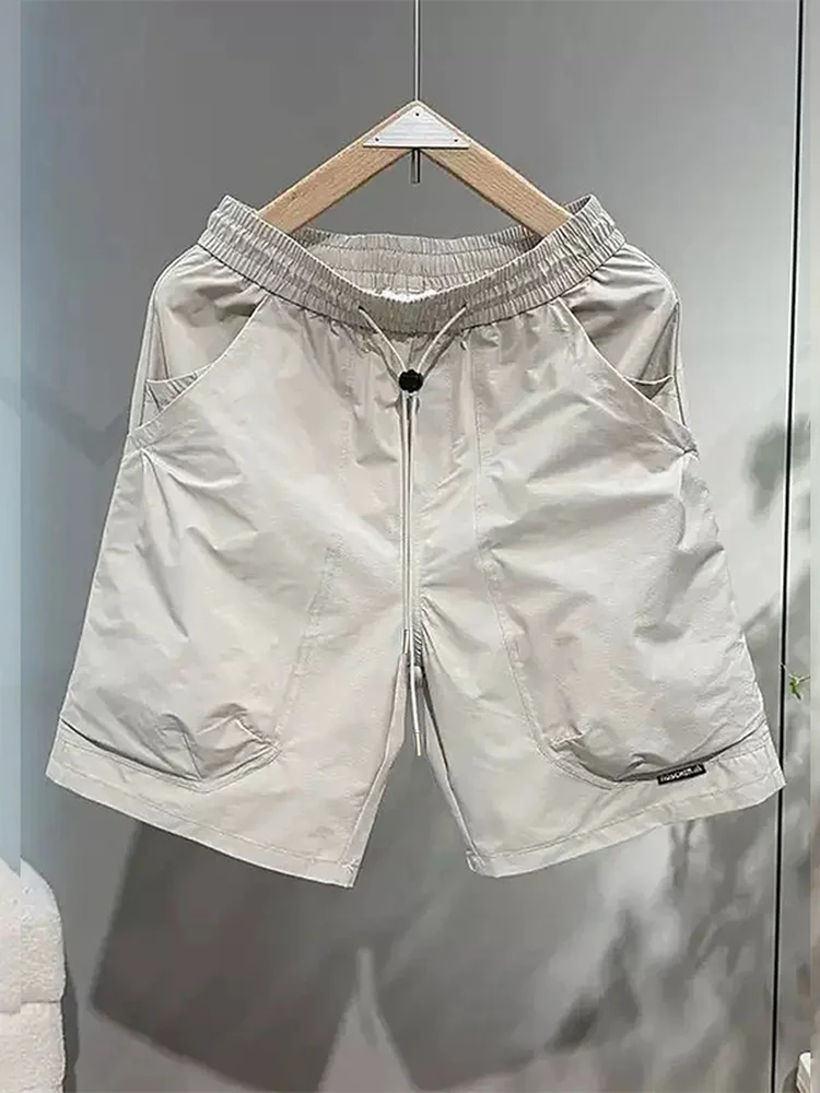 

Summer Men's Ice Silk Qui Dry Workwear orts Casual Loose Fit Straight Leg Five Inch Length Breathable Comfortable Spor