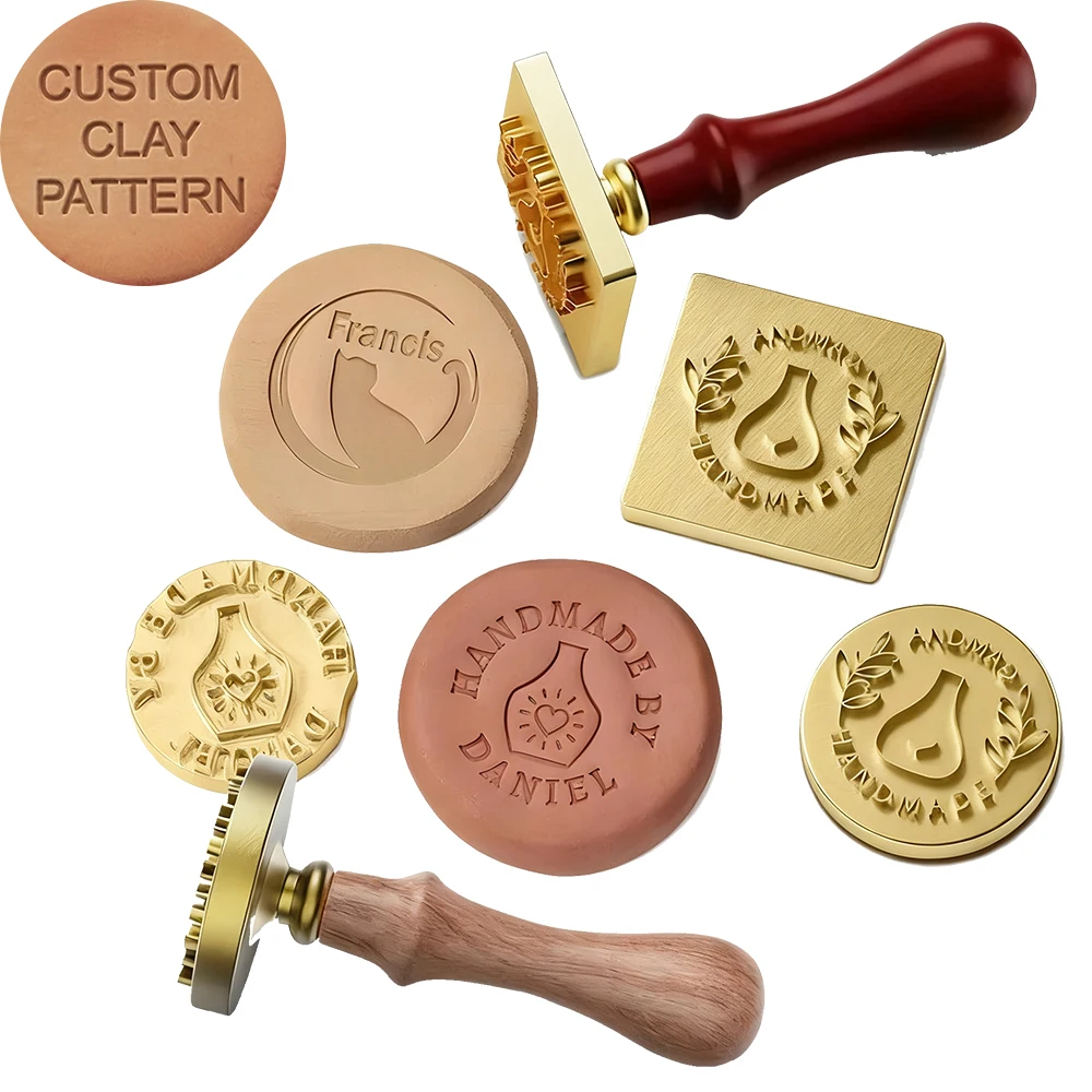 Individueller Tonstempel für Keramik Personalisiertes Logo-Design DIY Polymer-Stempel für Handgemachte Töpferarbeiten Muttertagsgeschenke Bastelbedarf