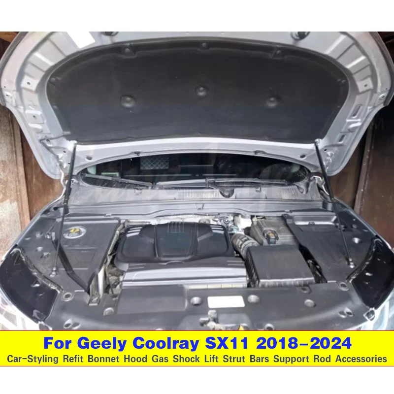 Hood Struts for Geely Coolray SX11 2018-2024 Front Bonnet Refit Lift Support Rod Shock Absorber Dampers Gas Springs