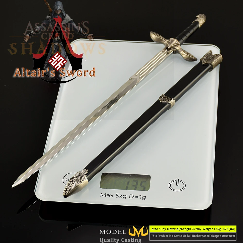 30 سنتيمتر/11.81in ألتير السيف الظلال لعبة الطرفية الساموراي سكين الملكي كاتانا ريال القرون الوسطى الصلب سلاح نموذج هدية الأولاد