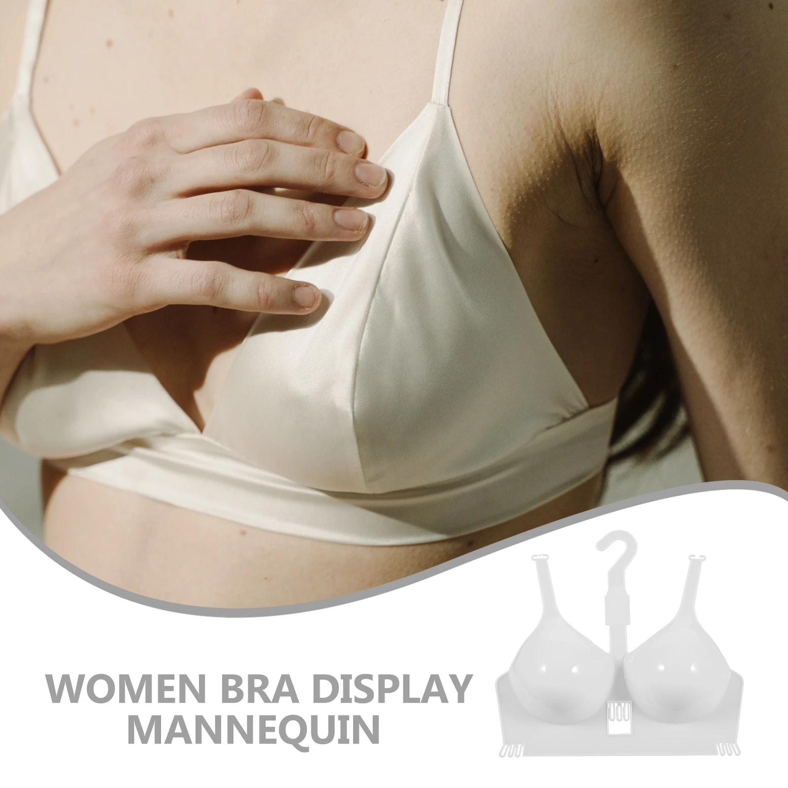 

2pcs Women Underwear Display Stand Bra With Hanger Clothes Shop Home Use Sturdy Plastic Hanging Mannequin For Bra Display