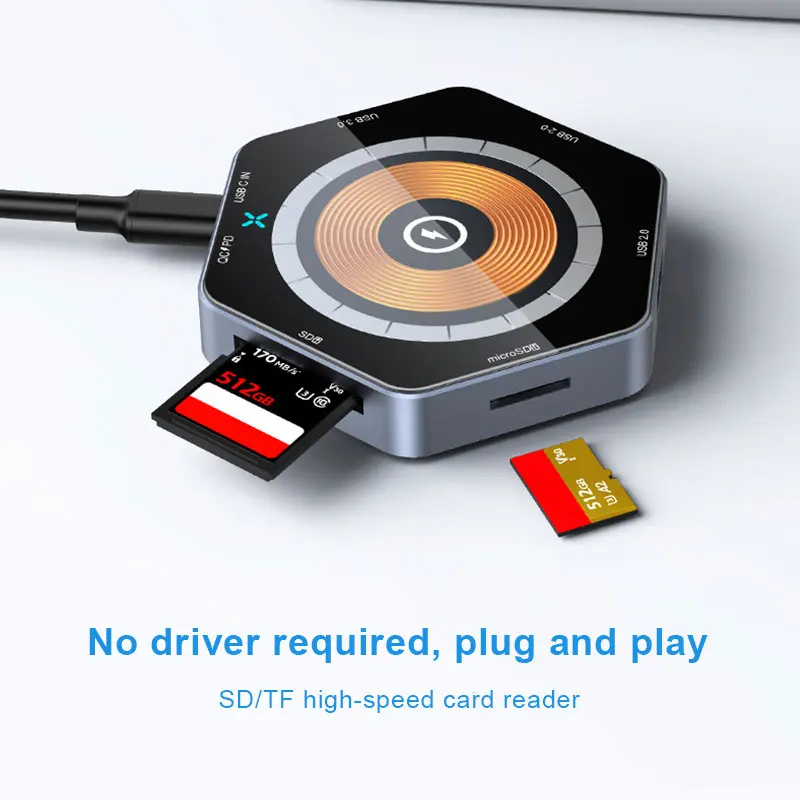 

Многопортовый концентратор USB 3,0 с концентратором USB 2,0, SD, кардридером microSD