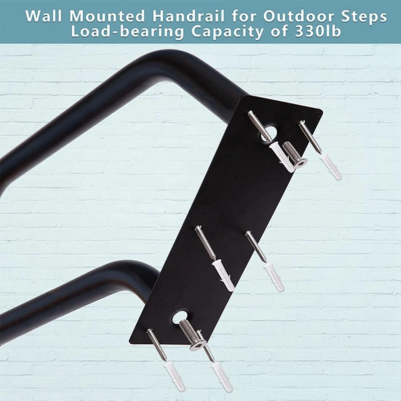 Handrail For Outdoor Steps Wall Mounted Stair Railing U Shaped Handrail Tube Hand Railing