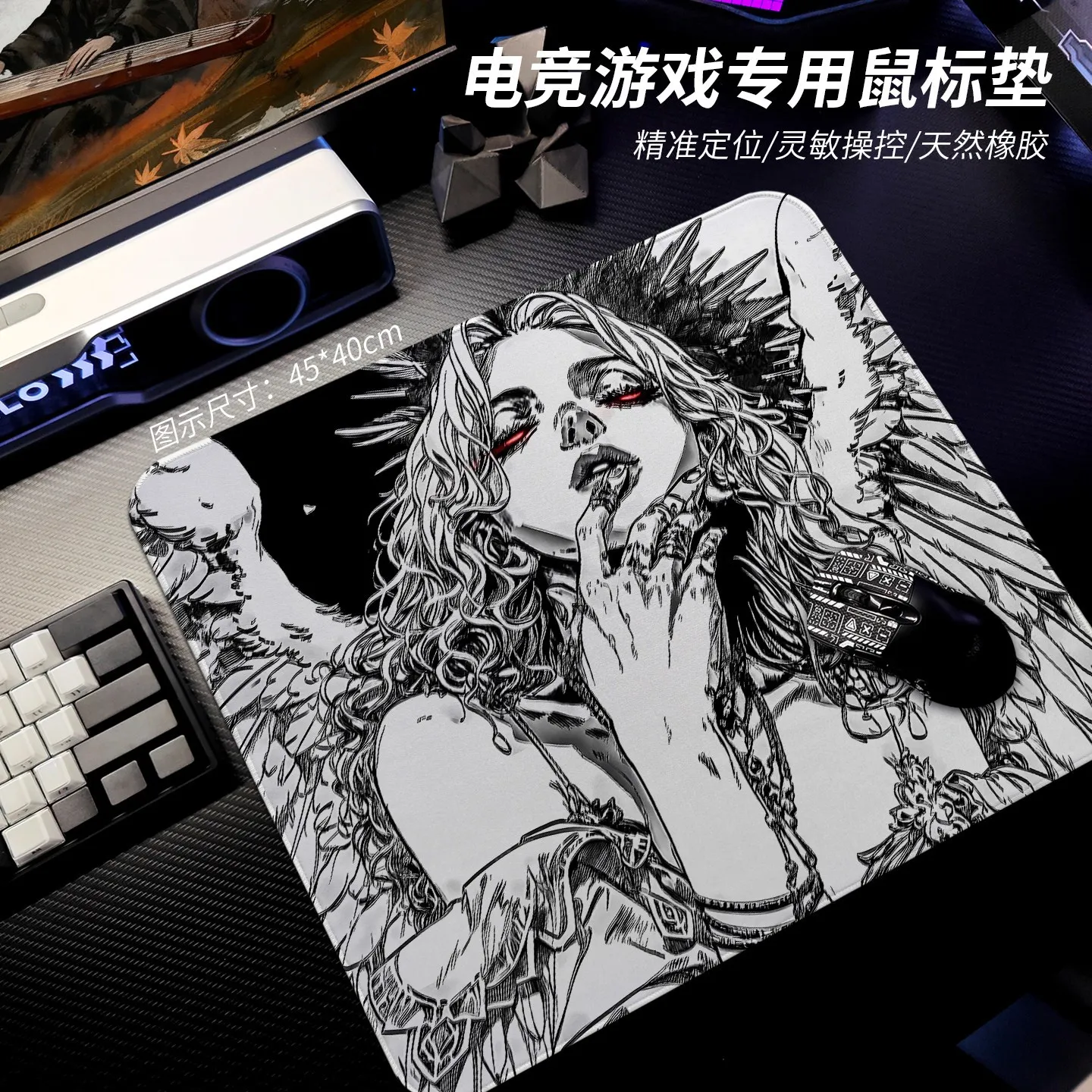 Cool Comic Queen Photovoltaic Glass Mouse Pad Tempered Upgrade Smooth FPS Game & Office Specific Mousepad Pc Laptop Desk Mat