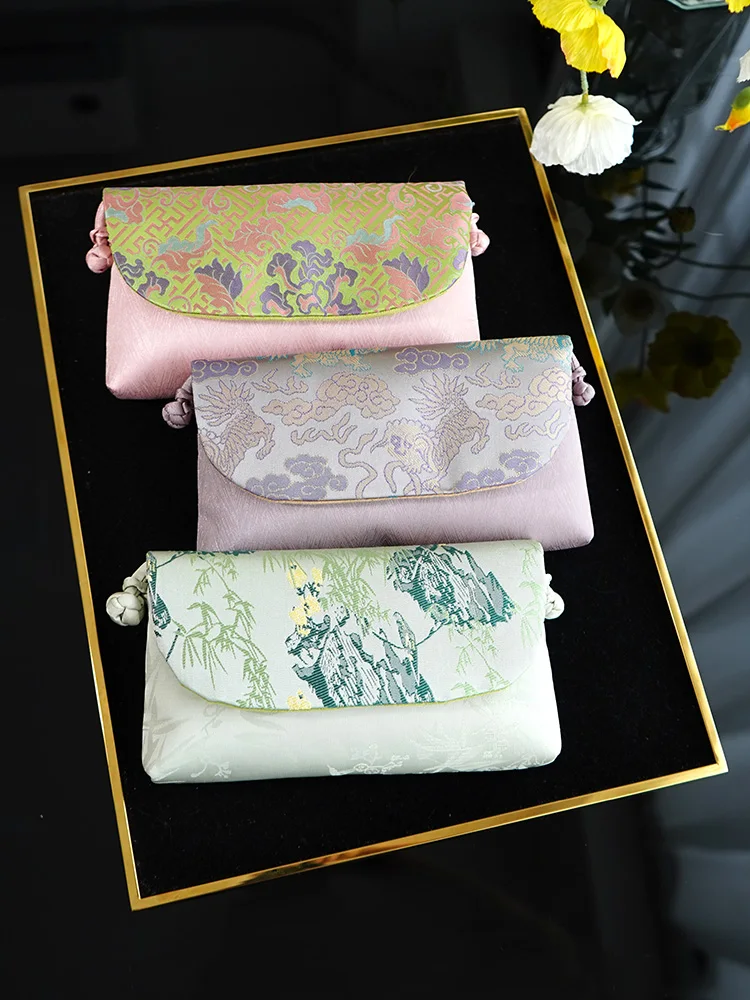 High Quality Song Dynasty Brocade Cloth Pattern Crossbody Bag Non-Heritage Traditional Silk Fabric Jacquard Versatile Women's