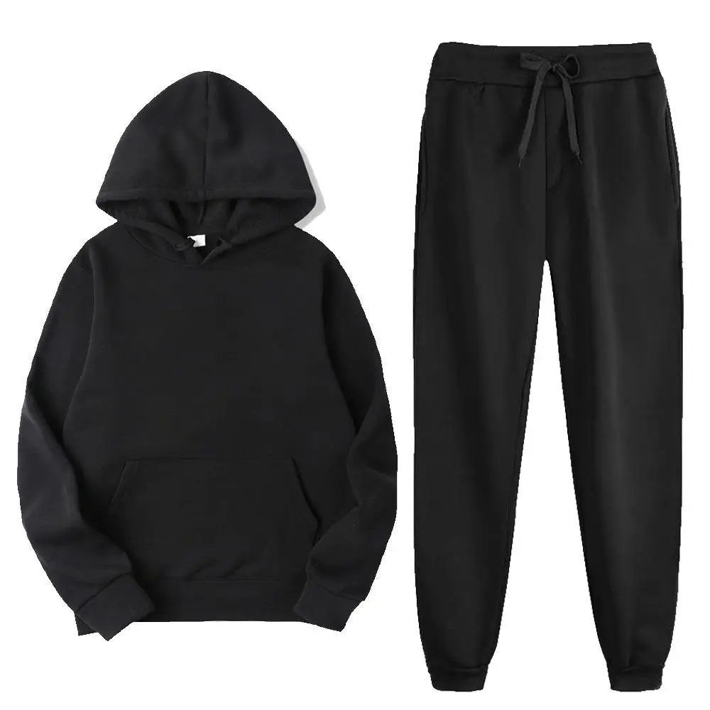 

Men's Hoodie Set with Fce Long Pants Casual Sportswear Thermal Comfortable Winter Outfit Long Sve Crew Ne