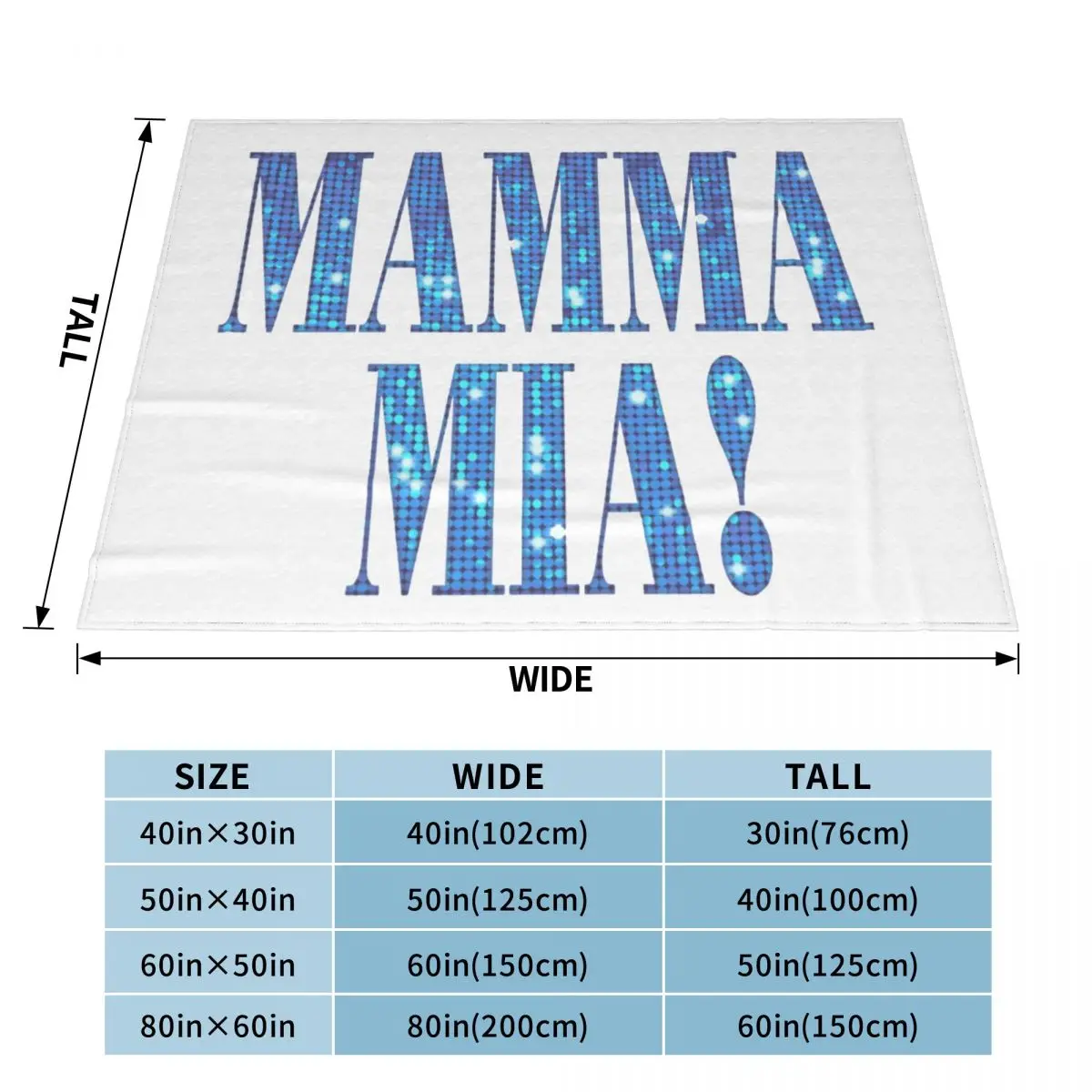 Mamma Mia -disco Blankets Soft Warm Flannel Throw Blanket Bedding for Bed Living room Picnic Travel Home Sofa