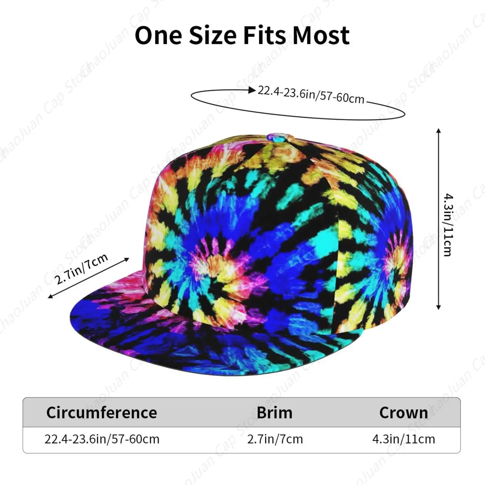 لطيف للجنسين الكرتون الغريبة القبيلة التعادل صبغ نمط طباعة قبعات مسطحة الحواف للرجال النساء المراهقين #5
