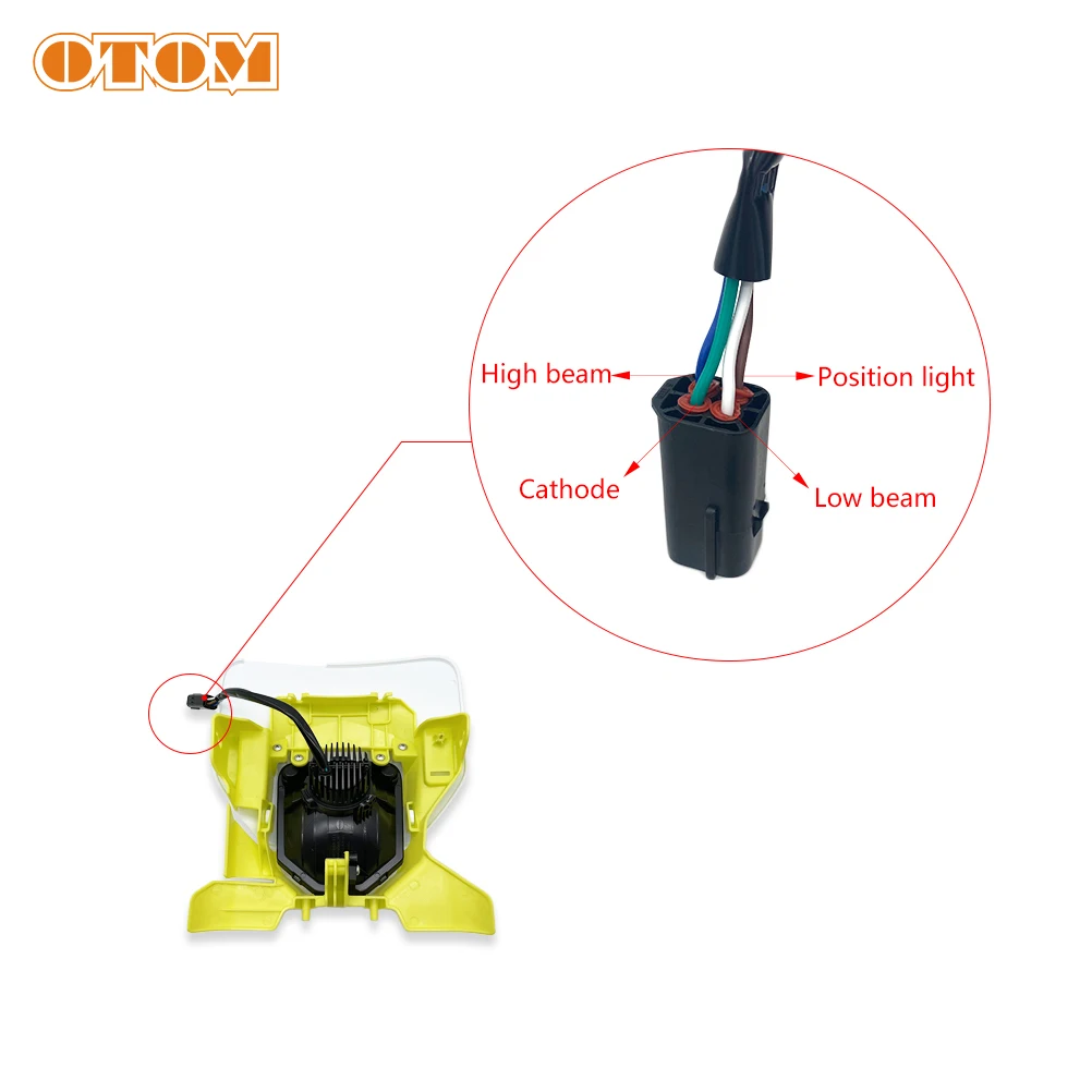 OTOM Motorcycle Headlight Assembly For HUSQVARNA FE TE 150 250 350 450 501 2024 LED Unit Head Light Mask Headlight Housing Cover