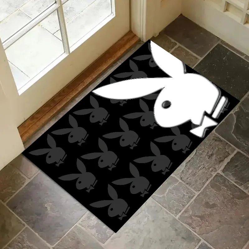 1pc Cartoon Rabbit Printing P-Play-boys Floor Mat Anti-Slip Kitchen Bedroom Handmade Tufted Rug Carpet Living Room Entrance Rug