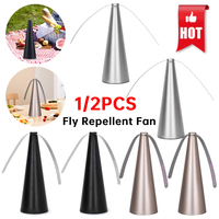 1/2PCS Fly Repellent Fan Pest Control Automatic Fly Fans Keep Flies Bugs Away From Food Fly Mosquito Repeller for Outdoor Picnic