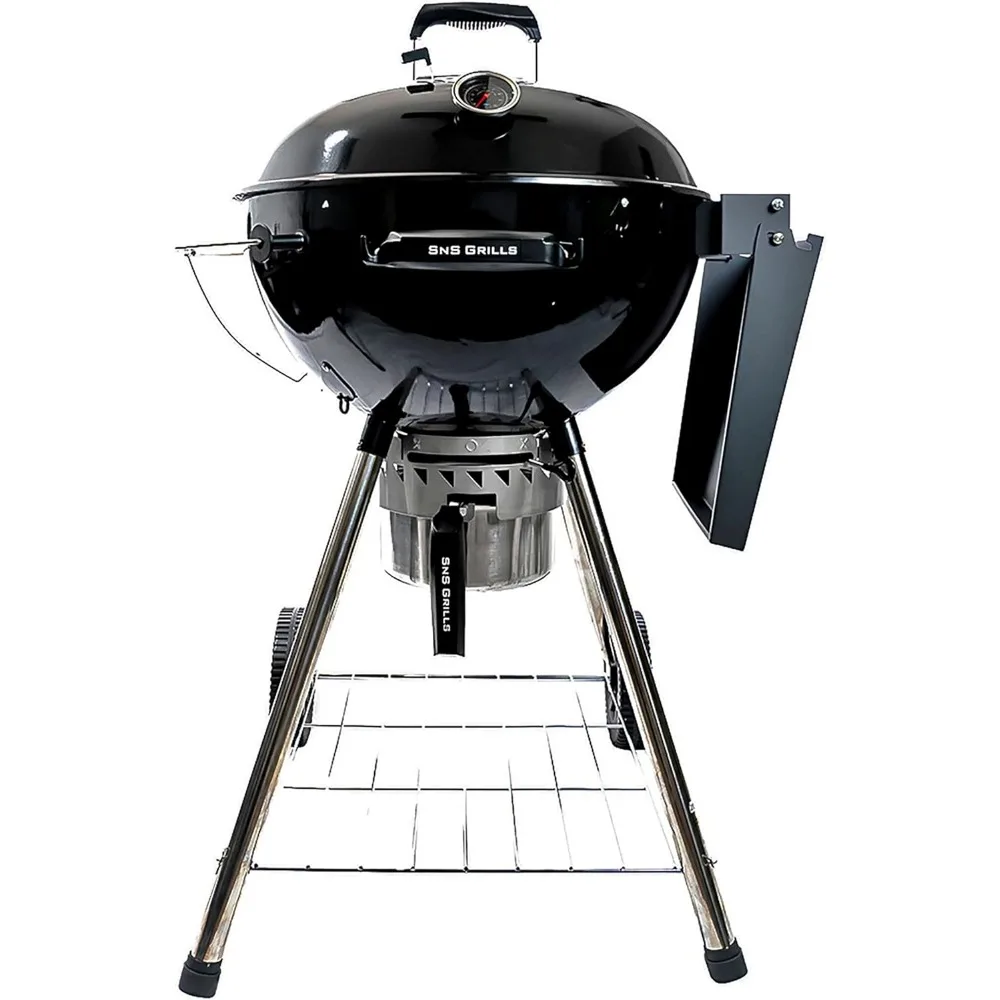 

Kettle Grill with Deluxe Insert and Easy Spin Grate for Two-Zone Charcoal Grills Cooking, Low ‘N Slow Smoking, BBQ Grill