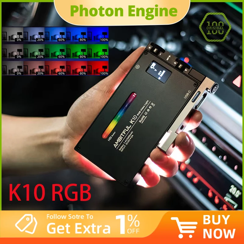 AMBITFUL K10 RGB 2500K-8500K Полноцветный светодиодный светильник с регулируемой яркостью для видеосъемки, видеостудии, DSLR-камеры, светильник PK BOLING BL-P1 AMBITFUL K10 RGB 2500K-8500K Полноцветный светодиодный светильник с регулируемой яркостью для видеосъемки, видеостудии, DSLR-камеры, светильник PK BOLING BL-P1