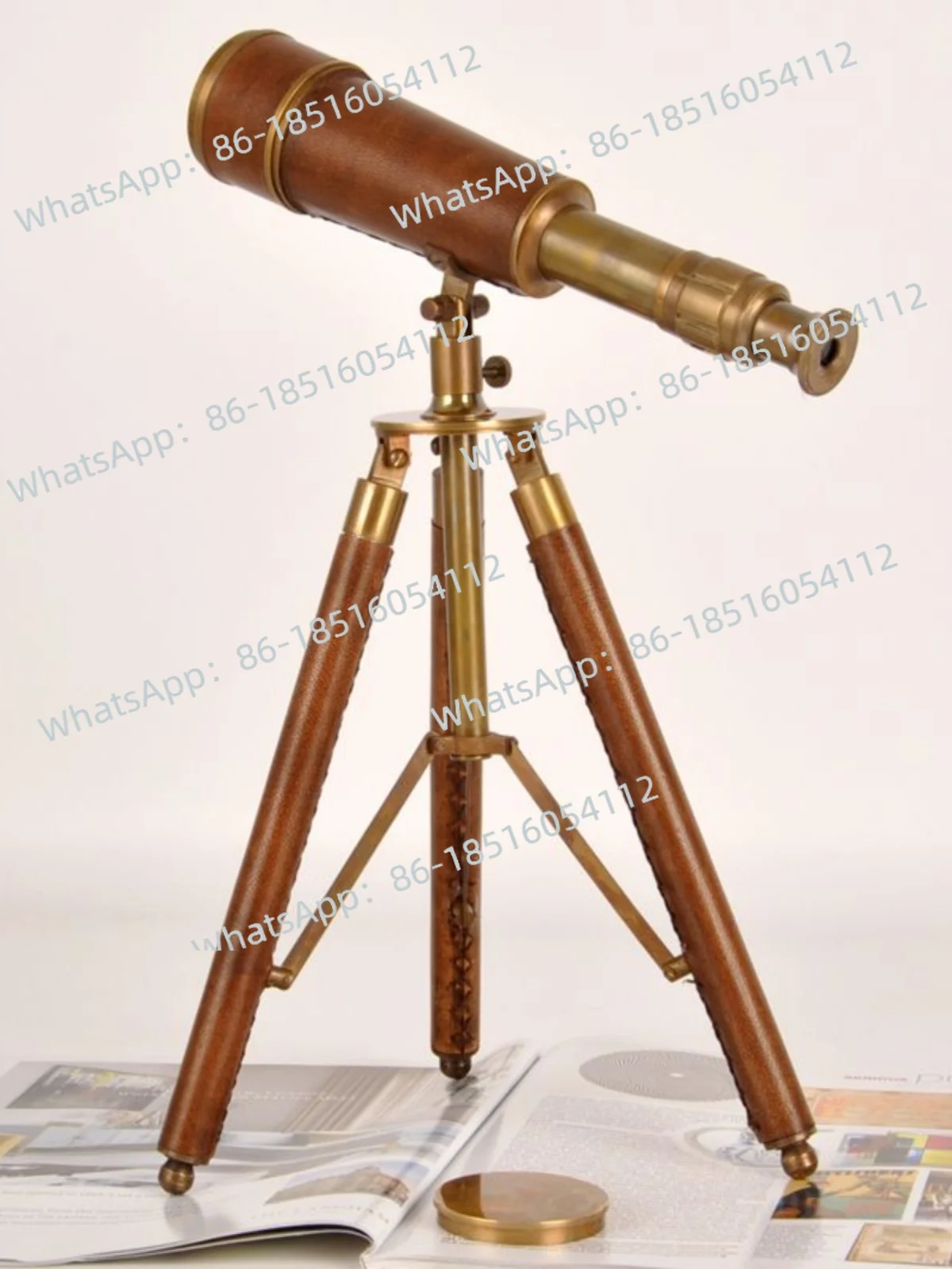 

American Retro Brass Telescope Home Decoration Model Room Ornament Shelf Display Props