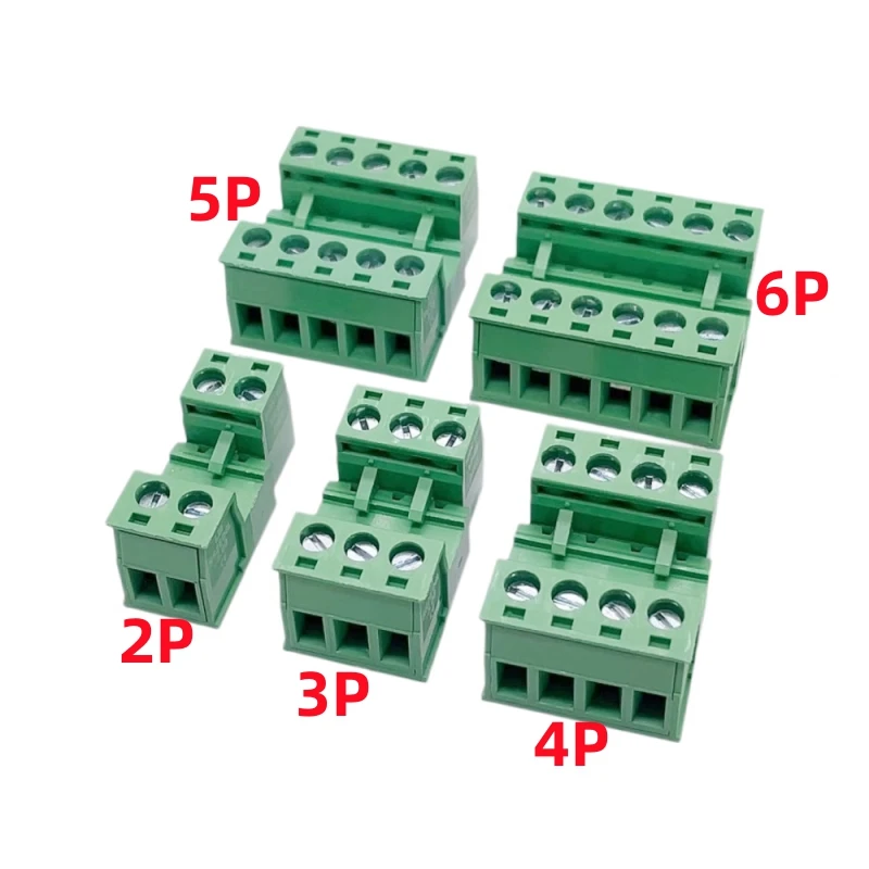 5Pair 2EDGRK 15EDGRK 5.08mm Female Male Plug Aerial Butt Welding 2P-12Pin Plug-in Solder-free Wire Terminal Block Connector