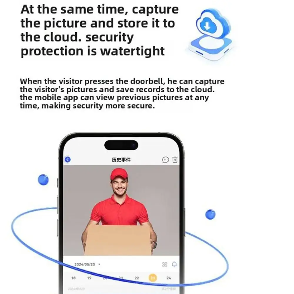 

Self-Adhesive WiFi Video Doorbell Low-power High-definition Tuya Video Doorbell Easy To Use Infrared Night Vision