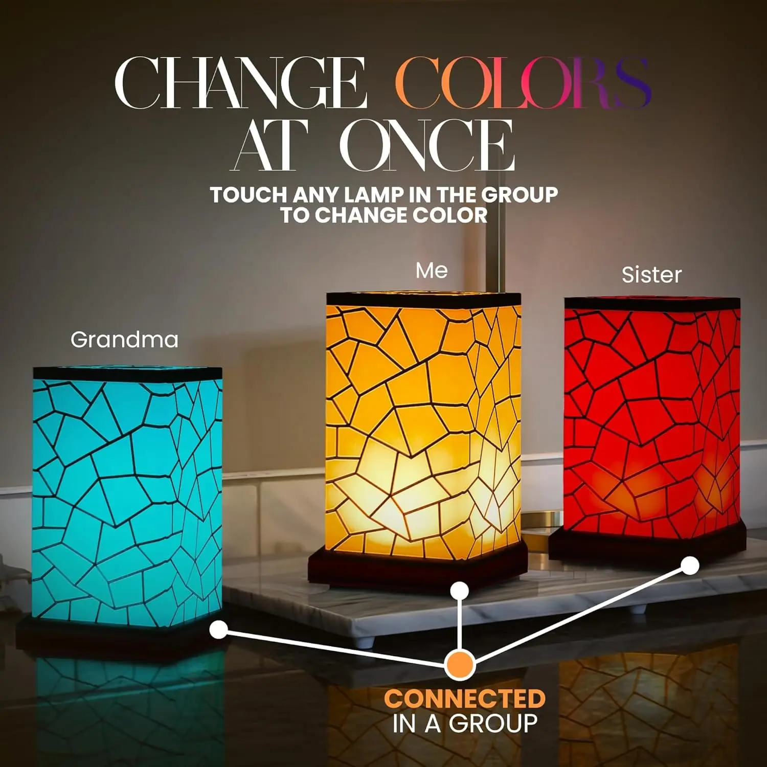 Wi-Fi Touch Lamp for Long-Distance Connection, 200+ Colors, App Control - Perfect Gift for Friends and Family