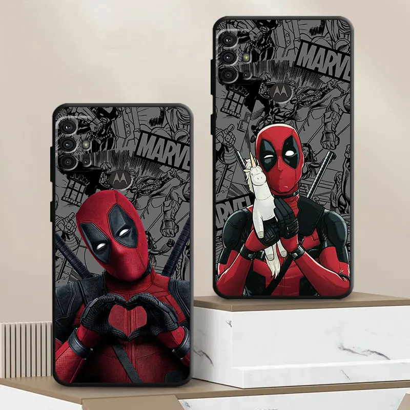 TPU Soft Phone Case for Motorola Moto G31 G22 G52 G53 G71 G72 G50 G30 G32 G73 G60s G60 G51 Marvel Deadpool Cover Capa Armor