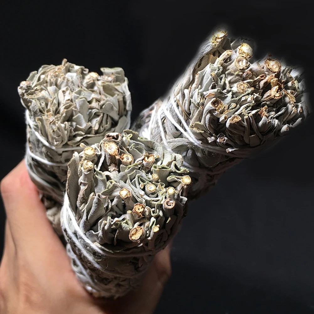 10cm White Sage Bundle California Smudge Stick bacchetta per bastoncini di incenso spirituale bruciare aromaterapia fasci di pulizia energetica