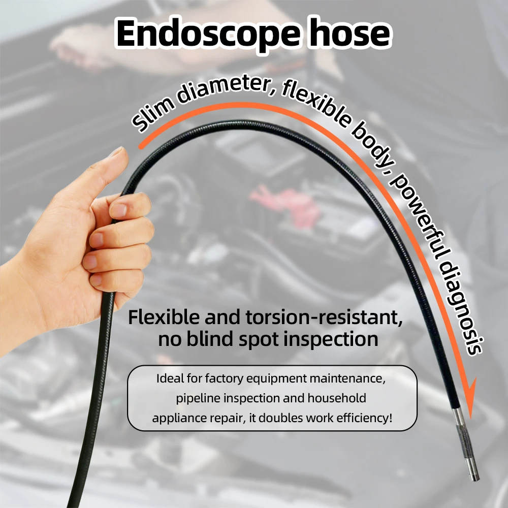 AOSUN A50 4.5 Inch IPS Screen Four Way 180° Articulating Borescope 6.2mm Lens Endoscope Camera 1m endoscope tube