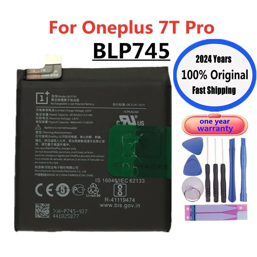 

2024 Years 4000mAh 1+ Original Battery BLP745 For Oneplus 7T Pro 7TPro Cell Phone Battery Batteries In Stock Fast Shipping