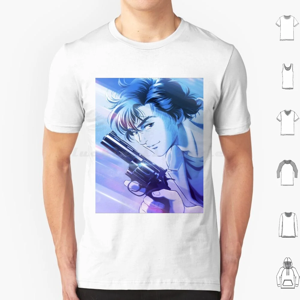 Camiseta City Hunter ojos privados-Ryo Saeba 6xl Camiseta fresca de algodón City Hunter Nicky Larson Ryo Saeba 357 película Mangas Anime