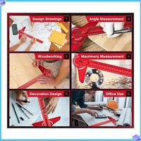 A43T Angle Finder Protractor,Angle Gauge,Adjustable Aluminum Construction Protractors With 13 Inch Woodworking Ruler