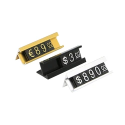 Counter Top Adjustable Price Tags Kit $ Euro Car Jewelry Clothes Numberal Digit Display Cube Sign Label Alloy Board Stand Frame