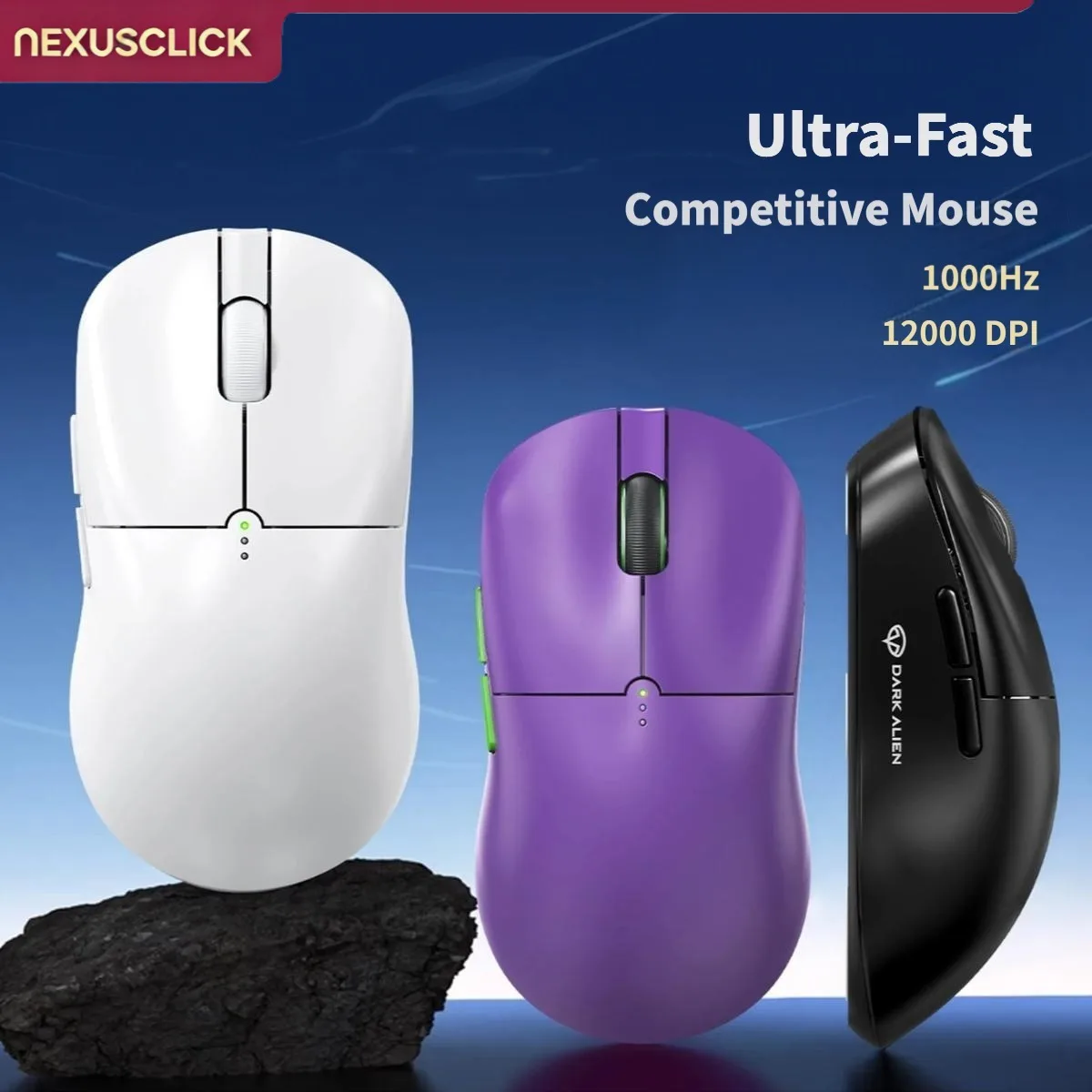 NexusClick X11/X11Pro/X3 Wireless Gaming Mouse, 3 Modes RGB Backlight,PAW3311 Sensor,12000DPI,400IPS, PC Esports Mice for Gamer