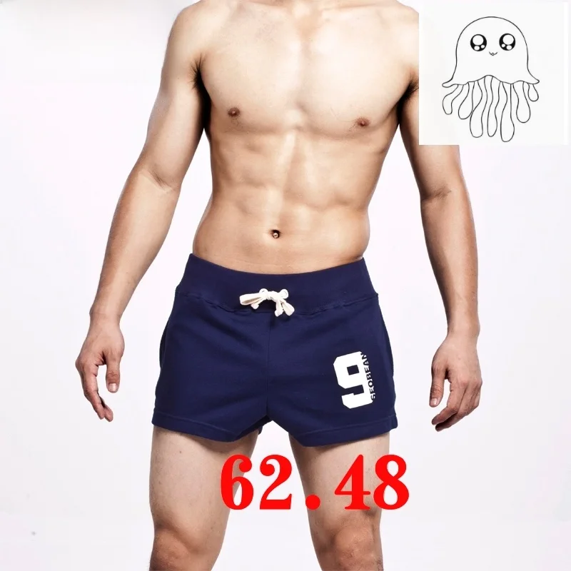 

Мужские спортивные шорты из чистого хлопка, летние, для дома и отдыха, для бега, модные, длиной три четверти, стильная спортивная одежда