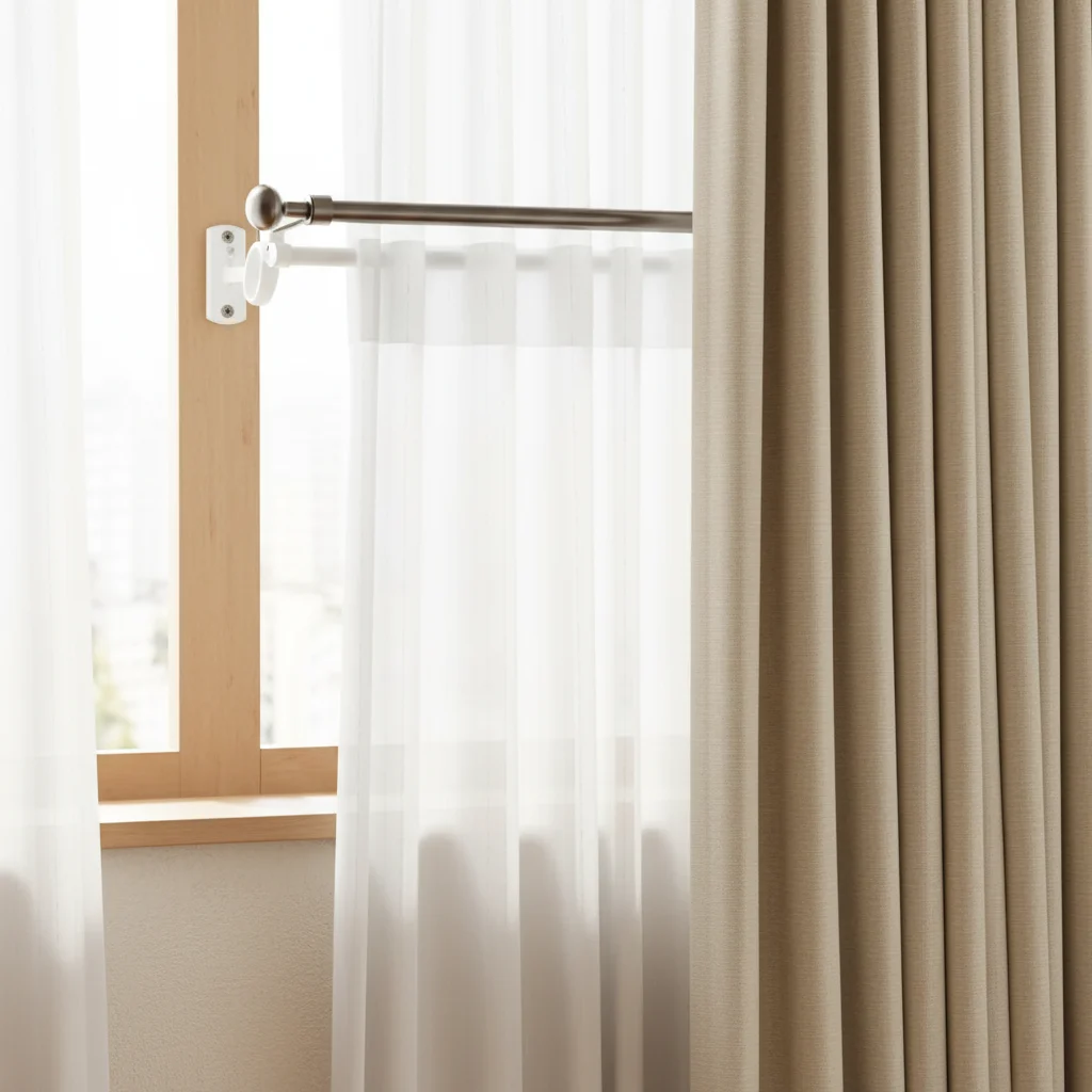 

Aluminum Alloy Roman Rods Bracket Double Pole Thickened Hook Ceiling Wall Mounted Curtain Rods Holder