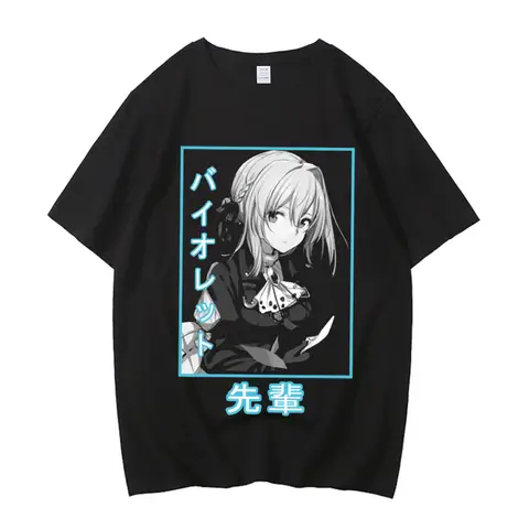 Violet Evergarden Anime T-Shirt Women Men High Quality 100% Cotton T Shirt Anime Streetwear Unisex