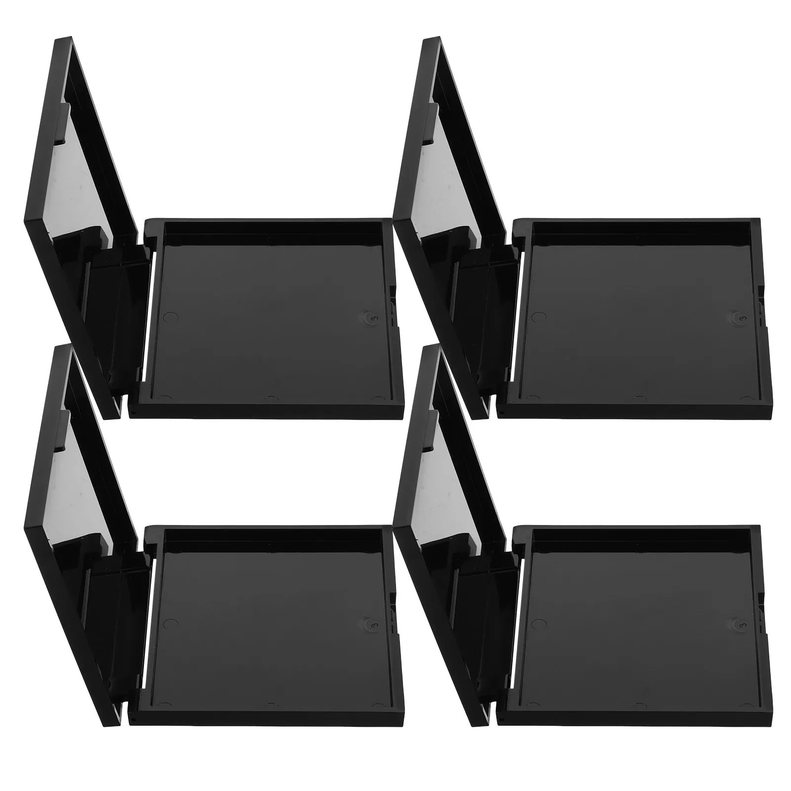 4Pcs Jelly Glue Storage Box Light-Proof Nail Organizer Dark Case Uv Solid Gel Press-on Nail Glue Storage Protection Black Base