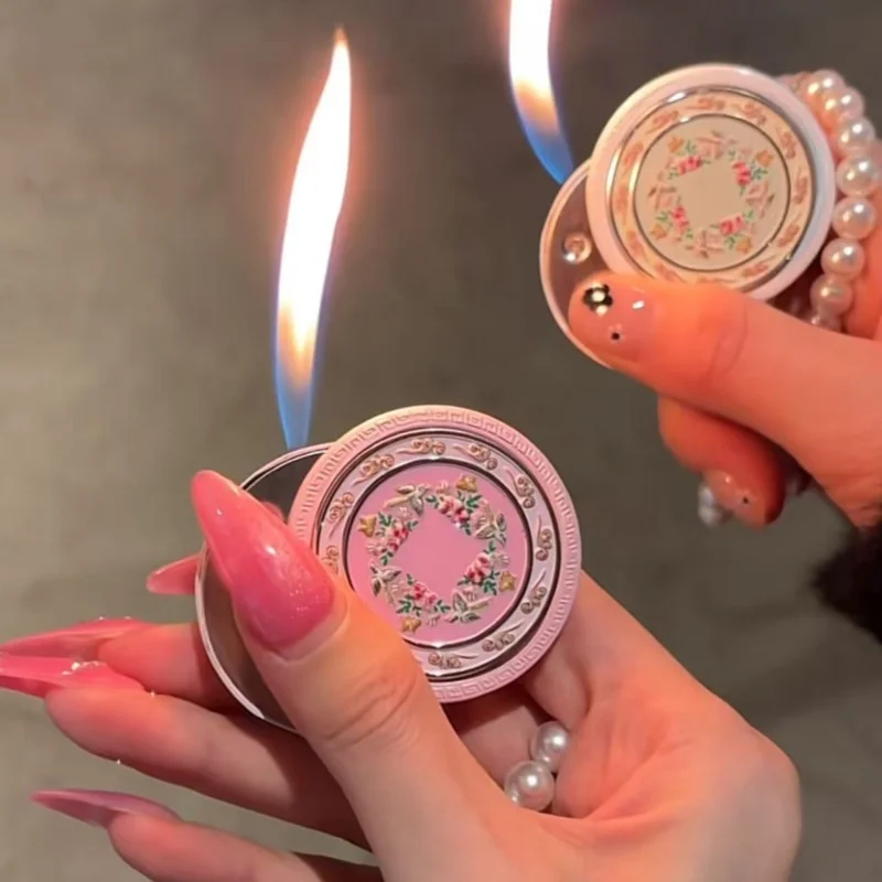 Advanced Three-dimensional Relief Dial Bead Chain Inflatable Lighter Fashionable Rotating Pressure Reducing Lighter Smoking Gift