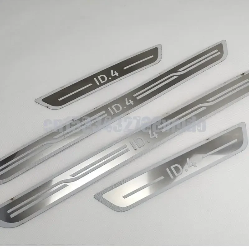 Stainless Steel Door Sill Scuff Plate Stickers for 2020-2022 Volkswagen ID.4 Accessories VW ID4 Styling