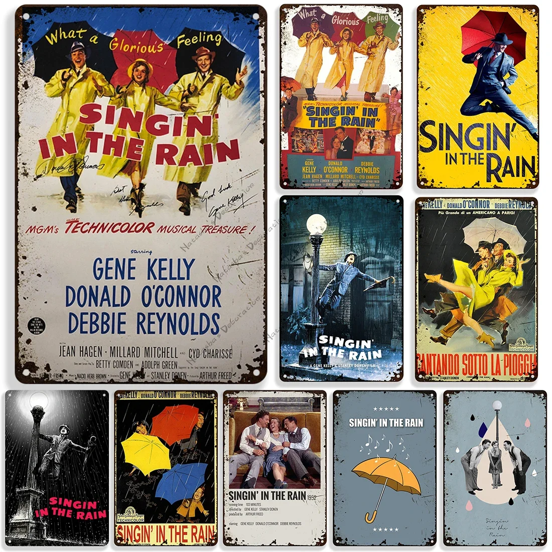 American Colour Movie Singin' in the Rain Metal Poster Decorative Plate Metal Tin Sign Man Cave Cafe Metal Signs  Plaque