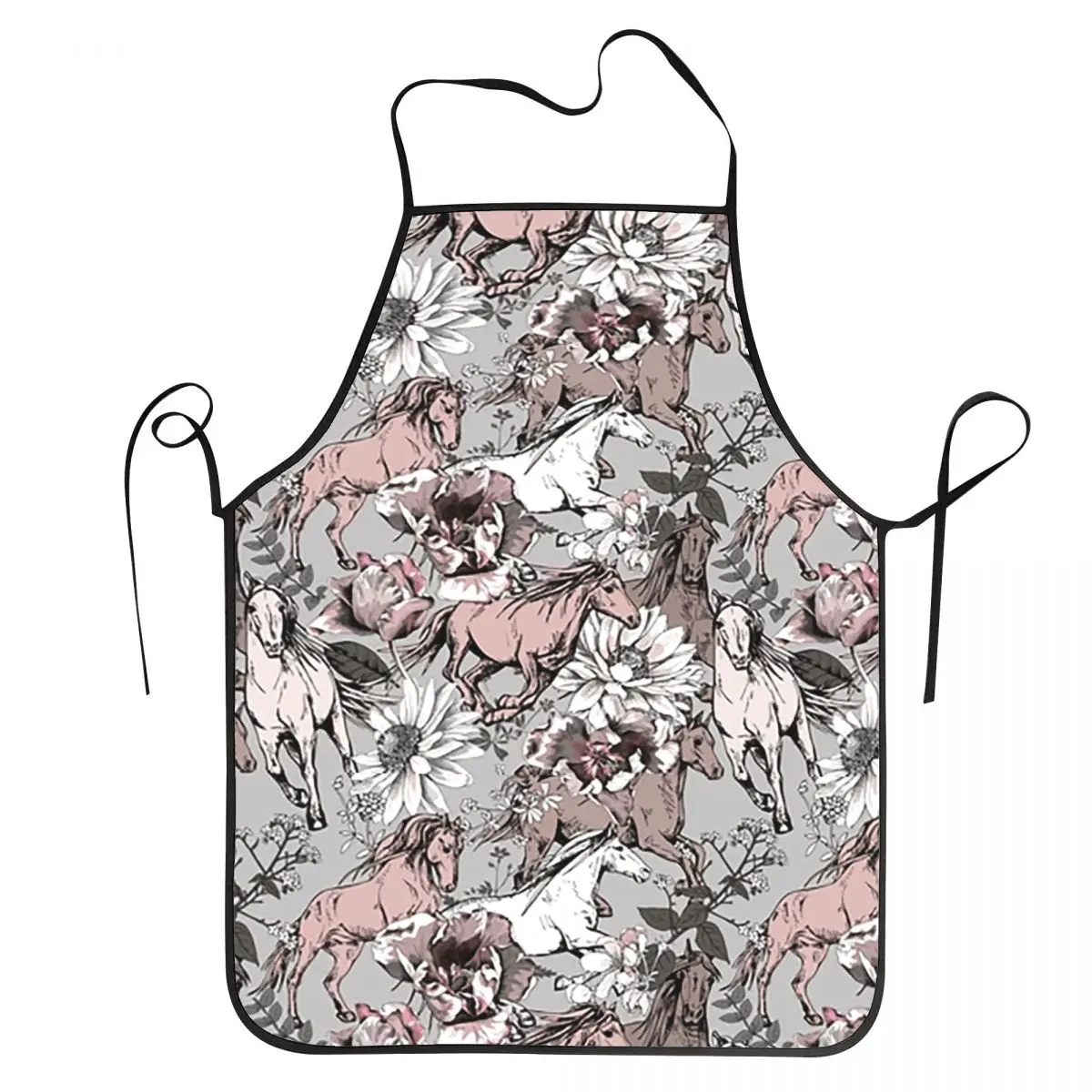Schürzen im Cartoon-Tier-Pferdemuster-Stil, Kochschürze, wasserdichte Schürze für Küche und Reinigung, für Frauen und Männer, Gartenarbeit