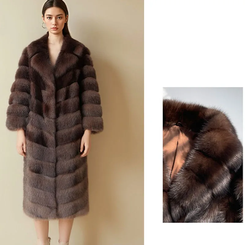 معطف عالي الجودة تقليد فرو المنك التنقل معطف فرو المرأة 2025 جديد مزاجه سميك الترفيه الشتاء الدافئ معطف فرو المرأة #1