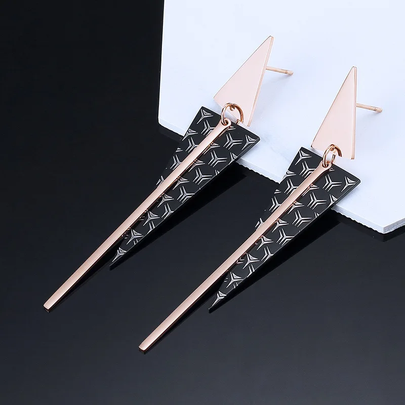 

Kitykiss Matte Gold Long Earrings Women Simple and Elegant Daily Wear