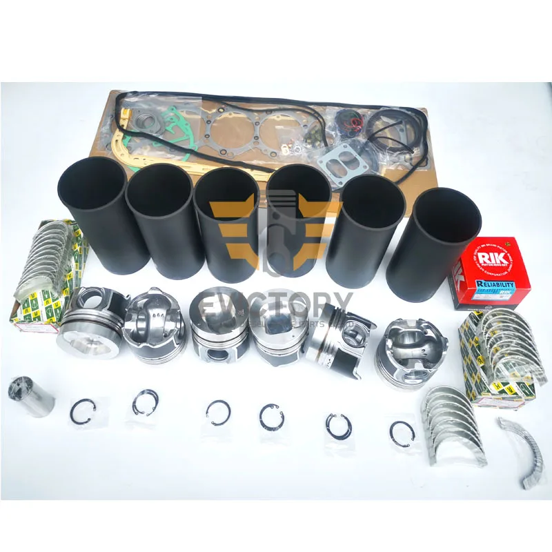 For ISUZU 6SD1TC 6SD1T 6SD1 cylinder liner piston gasket bearing rebuild overhaul kit EX300 EX330 Excavator