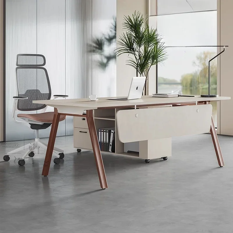 Simple desk modern manager table and chair combination, single supervisor table light luxury fashion boss table office furniture