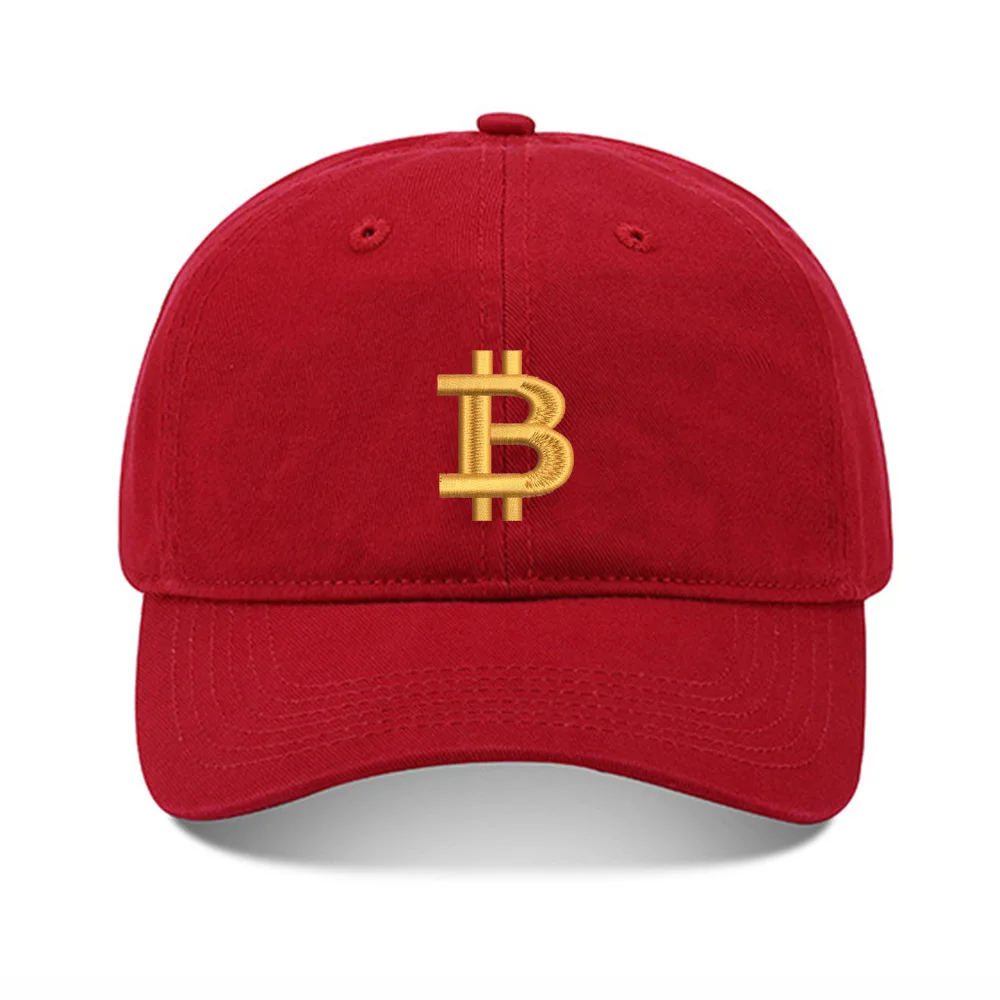 Lyprerazy Baseball Hat Bitcoin BTC Unisex Embroidery Baseball Cap Washed Cotton Embroidered Adjustable Cap