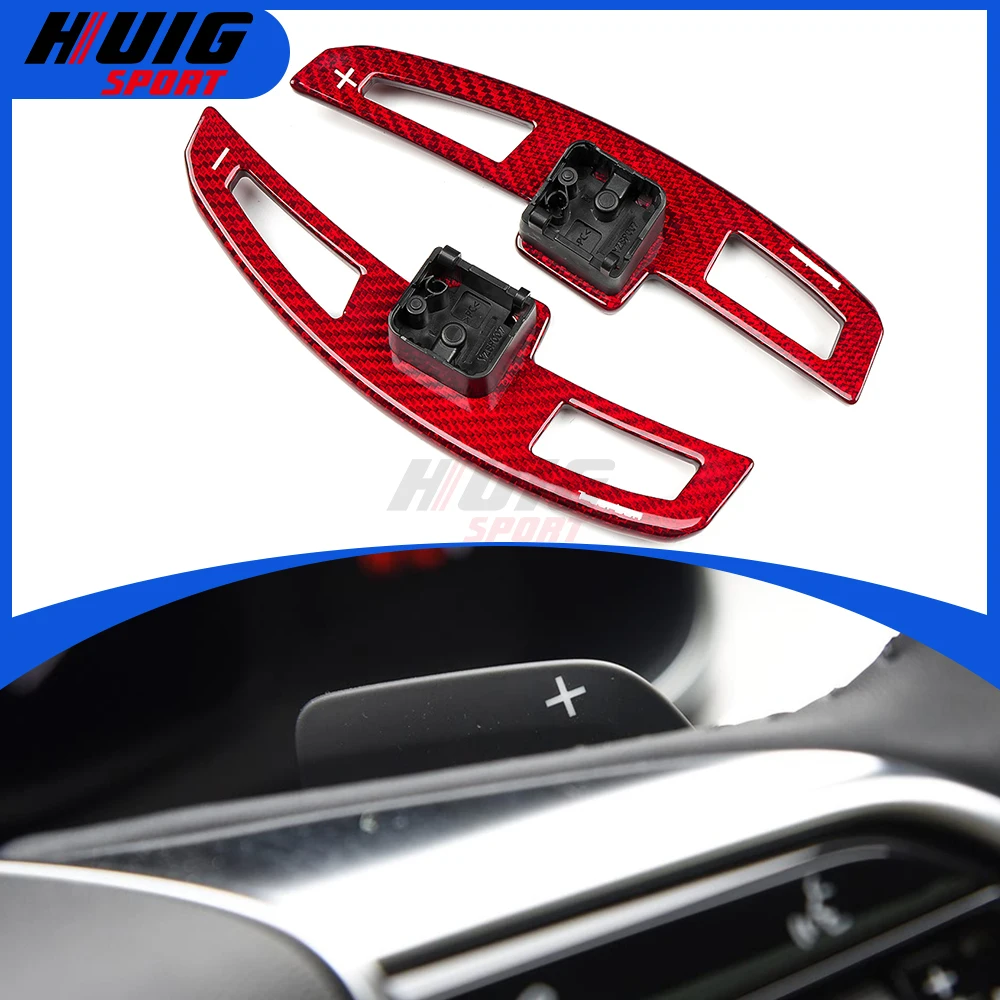 

Carbon Fiber Replacement Car Interior Steering Wheel Paddle Shifter Extension Cover Trim Accessories For Audi A7 A4 A6 A3L B9