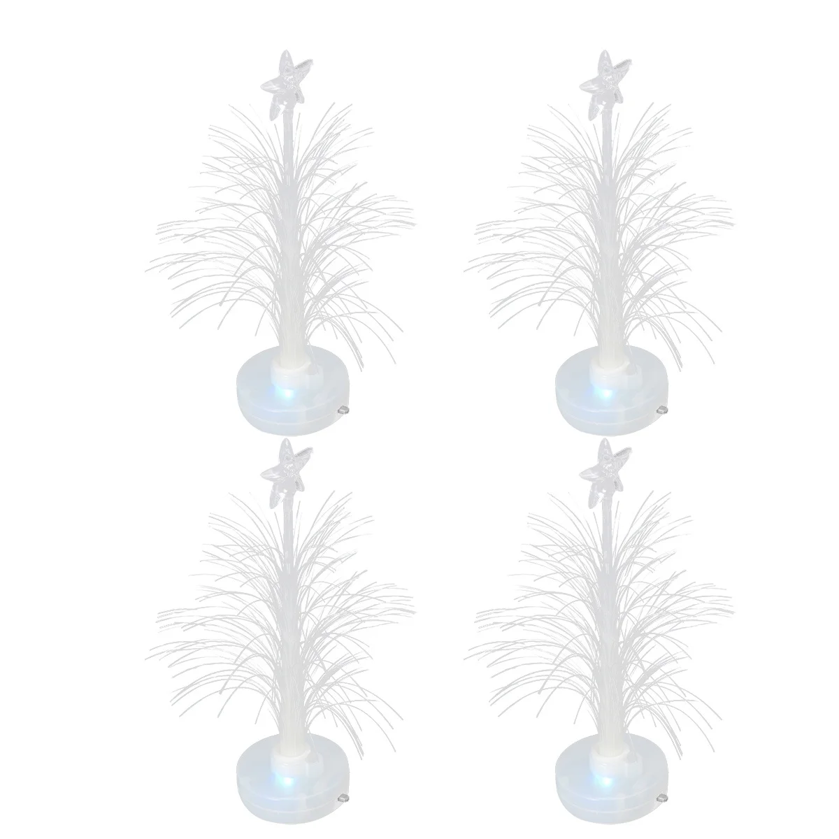 4 pièces LED arbre de noël veilleuse lampe de bureau décor de fête lumière en Fiber optique pour magasin à domicile inclus