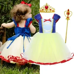 Baby Girl Costume Snow White Princess Dress Birthday Cosplay Dress Party Tutu Gown Carnival Halloween Costume for Kids 1-5 Years